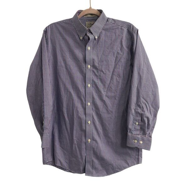 Men's L.L. Bean Blue & Red Check Shirt 100% Cotton Size S-REG  275578 EUC - Picture 1 of 7